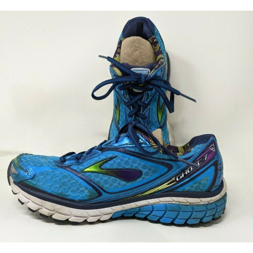 Brooks Ghost 7 G7 Aqua Blue White Athletic Running Shoes Women's US 8 Medium